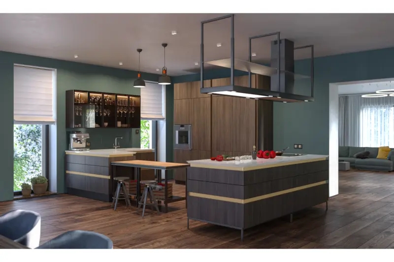 Décor Noor Lampe à suspension noire élégante avec élément en cuivre 2691