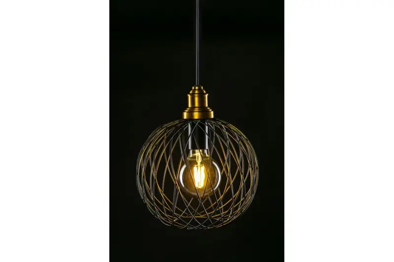 Decor Viela Zwarte draad hanglamp, bolvormig, diameter 25 cm 6972