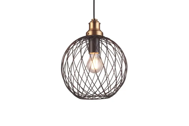Decor Viela Zwarte draad hanglamp, bolvormig, diameter 25 cm 6972