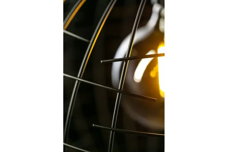 Decor Viela lampe à suspension en fil métallique noir et or, forme sphérique, diamètre 35 cm 6996