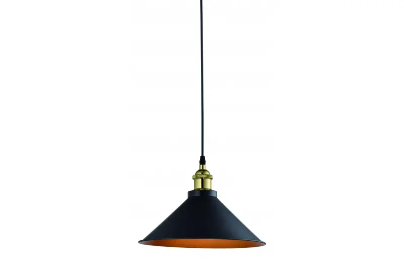Decor Mani Metall Pendelleuchte Schwarz-Gold, Durchmesser 30 cm 4076