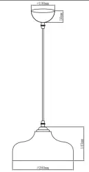 Décor Marite Lampe à suspension classique Verre teinté noir Diamètre 26 cm 7061