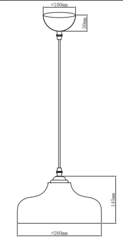 Décor Marite Lampe à suspension classique verre teinté noir et or diamètre 26 cm 7085