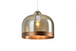 Decor Lati Lampe à suspension cylindrique de couleur ambre verre diamètre 23,5 cm 7146