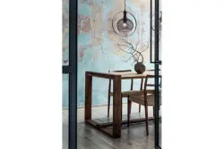 Decor Xalis Lampe à suspension abat-jour filaire noir avec bord métallique diamètre 19,5 cm 7214