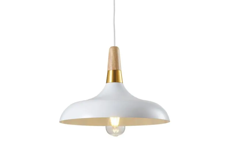 Decor Skandi moderne Pendelleuchte Weiß, 35 cm Durchmesser 7504
