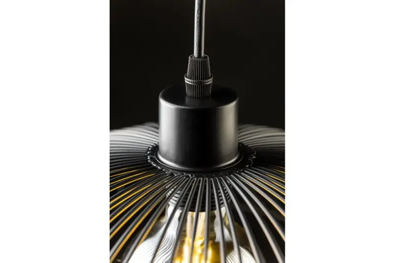 Decor Reto Lampe à suspension en fil noir vintage 40 cm de diamètre 4137