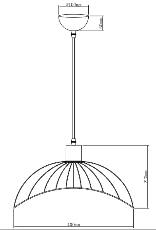 Decor Reto Lampe à suspension en fil noir vintage 40 cm de diamètre 4137
