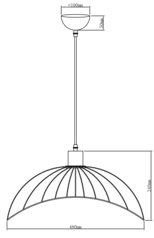 Decor Reto Lampe à suspension en fil noir vintage 50 cm de diamètre 4151