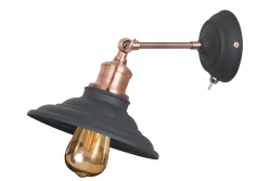 Decor Loret Applique noire orientable avec interrupteur diamètre 20 cm 7901