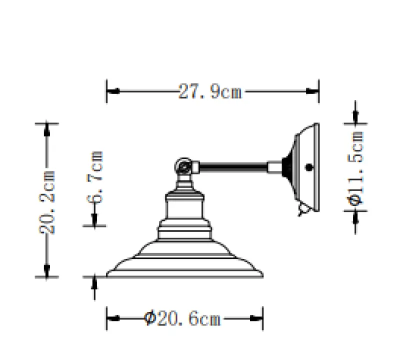 Decor Loret Applique noire orientable avec interrupteur diamètre 20 cm 7901