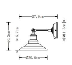 Decor Loret Applique grise orientable avec interrupteur 20 cm de diamètre 8229