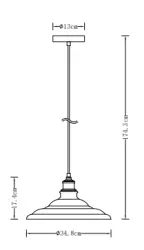 Décor Loret Lampe à suspension intemporelle grise 34,8 cm de diamètre 9790