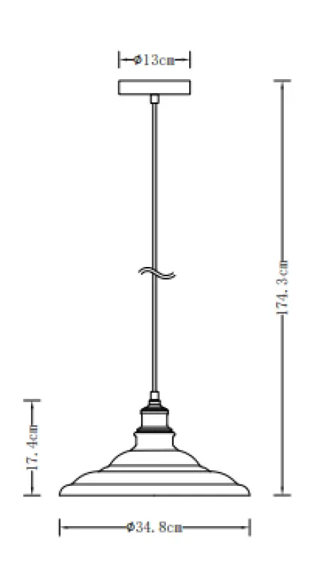 Décor Loret Lampe à suspension intemporelle grise 34,8 cm de diamètre 9790