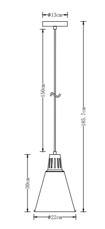Decor Gianni Lampe à suspension élégante en cuivre gris 22 cm de diamètre 8051