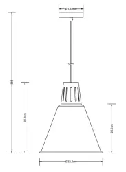 Decor Gianni lampe à suspension élégante en cuivre gris 32 cm de diamètre 8167