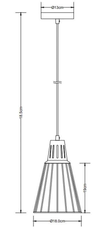 Décor Kaliope Suspension filaire à la mode Noir,18 cm de diamètre 8068