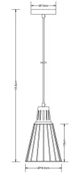 Decor Kaliope Lampe à suspension en fil gris moderne 18 cm de diamètre 8143