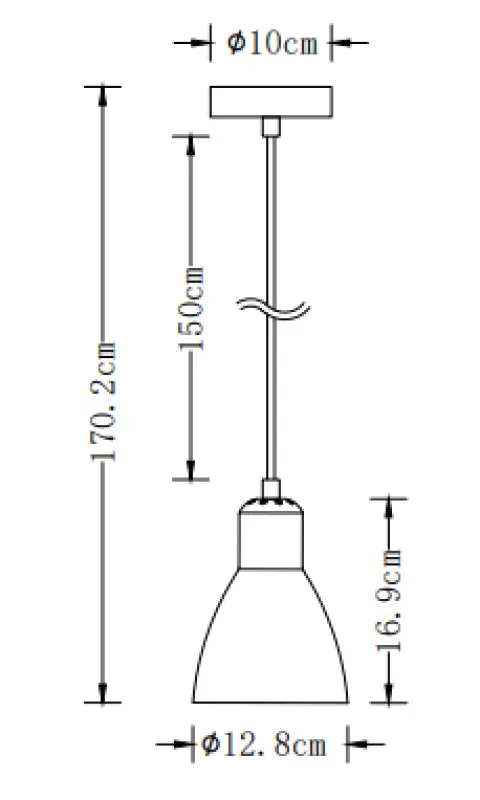 Décor Etore Lampe à suspension noire Câble noir 2072