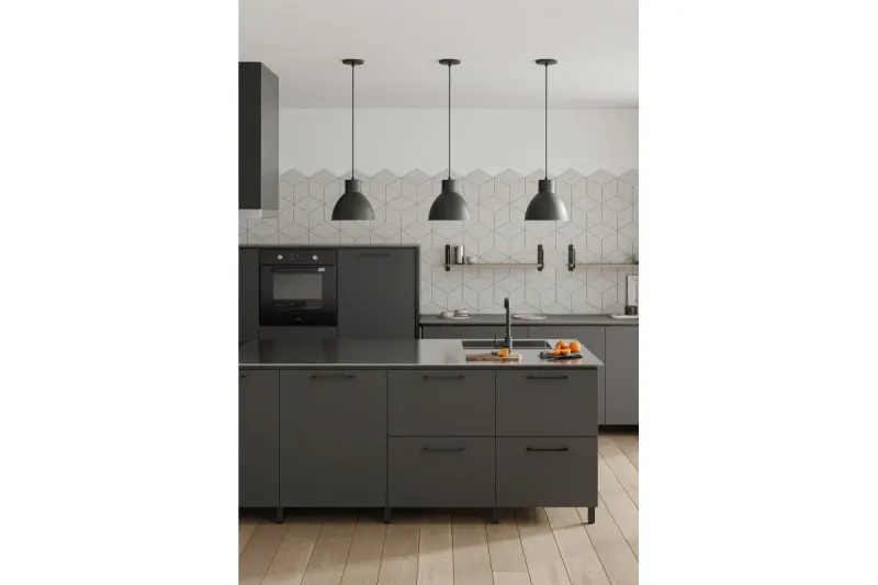 Decor Dante Lampe à suspension noire mate avec intérieur blanc diamètre 27,5 cm 2119