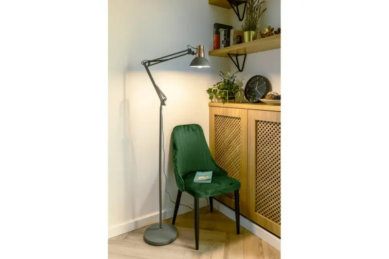 Decor Artemia graue Stehleuchte langer Metallarm, Durchmesser 16,5 cm 2300