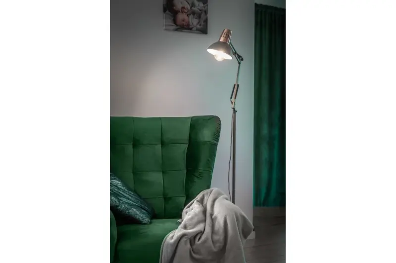 Decor Artemia graue Stehleuchte langer Metallarm, Durchmesser 16,5 cm 2300