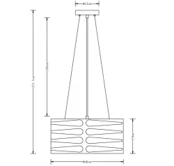 Decor Marisa noir Lampe à suspension avec des interstices horizontaux effilés max. 3 ampoules diamètre 40 cm 2584