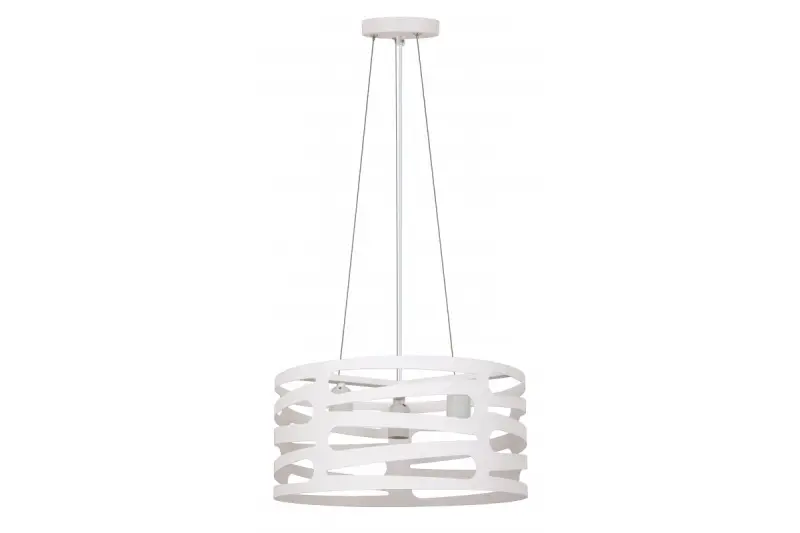Decor Marisa Lampe à suspension blanche avec interstices horizontaux effilés max. 3 ampoules diamètre 40 cm 2782