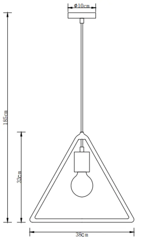 Decor Gija gris Lampe à suspension triangulaire monopoint 2751