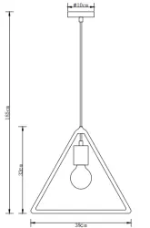 Decor Gija Lampe à suspension triangulaire blanche à un point 2812
