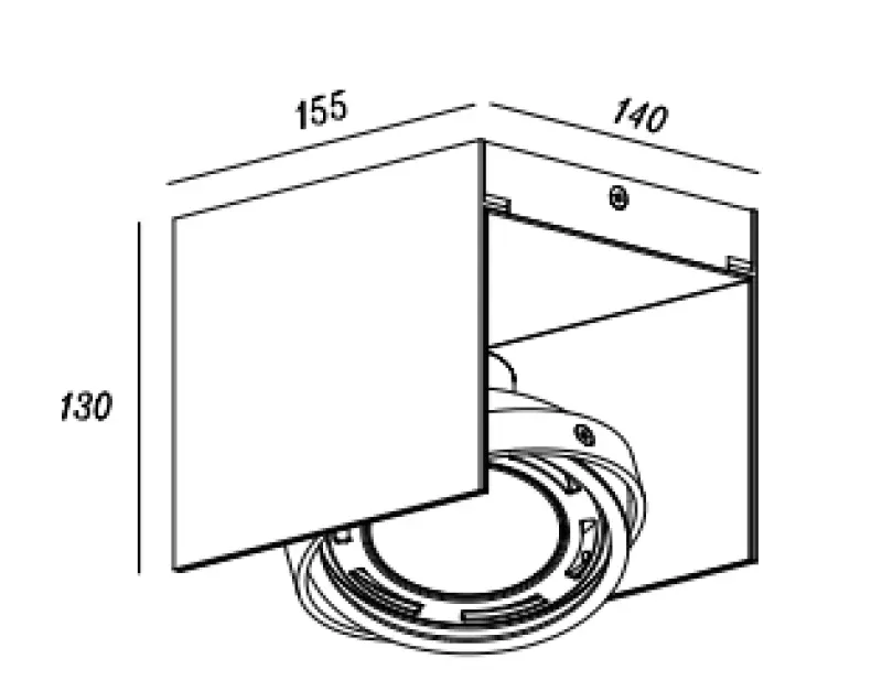 Decor Verso Plafonnier noir doré avec tête mobile 1 source lumineuse 4199