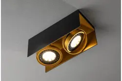 Decor Verso Plafonnier Noir Or avec tête mobile deux sources lumineuses 4212
