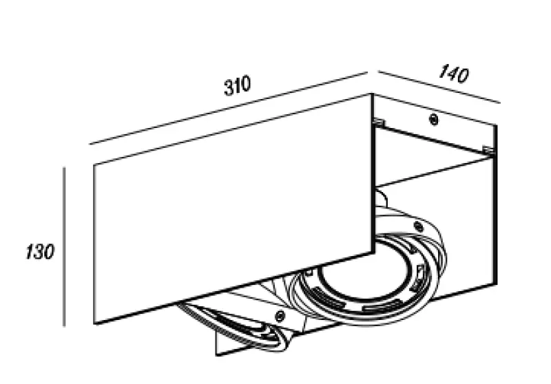 Decor Verso Plafonnier Noir et Blanc avec tête mobile 2 sources lumineuses 4250