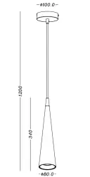 Decor Evi Suspension conique en aluminium blanc 4397
