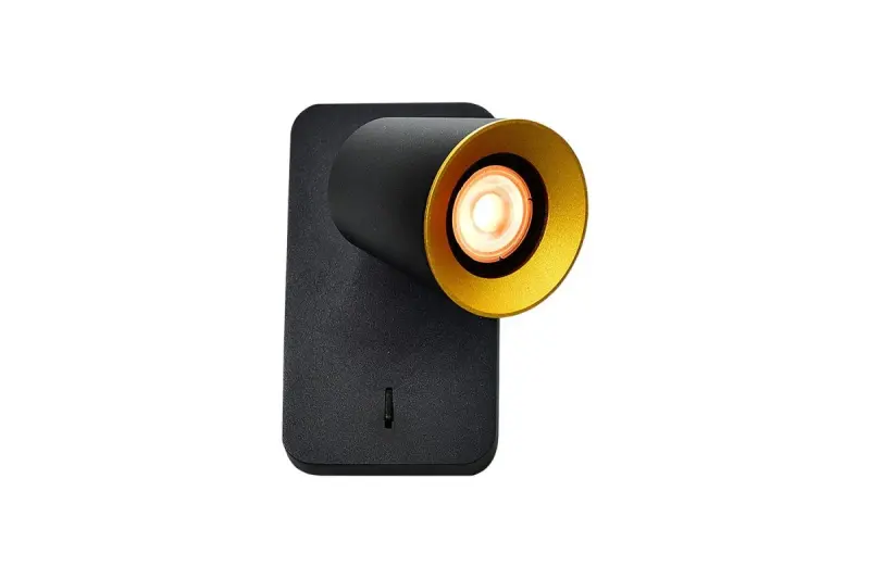 Decor Elli Lampe murale moderne noire avec interrupteur et 1 source lumineuse 4533