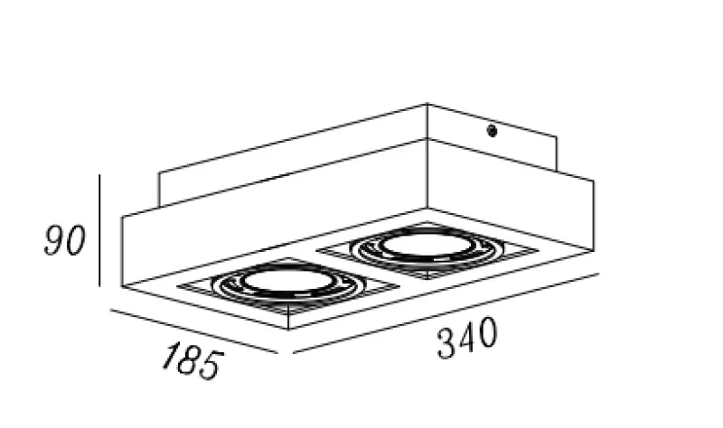 Décor Loid Plafonnier rectangulaire fonctionnel noir 2 sources lumineuses 4700