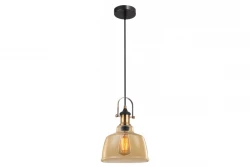 Decor Muscari II Lampe à suspension ambre en finition métallique et douille en laiton 3565