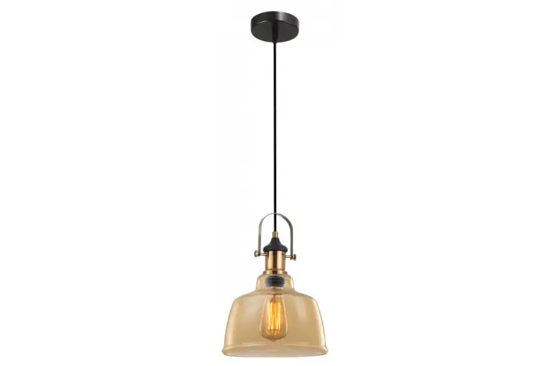 Decor Muscari II Pendelleuchte bernsteinfarben mit Metallic-Finish und Messingfassung 3565