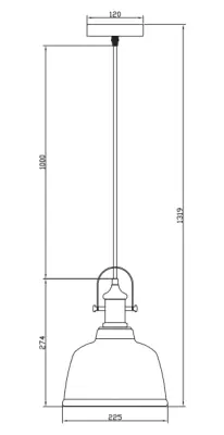 Decor Muscari II lampe suspendue couleur cuivre en finition métallique et support de lampe en laiton 3787
