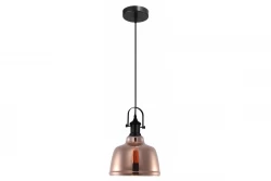Decor Muscari II lampe suspendue noire avec abat-jour cuivré au design métallique et douille noire 3930