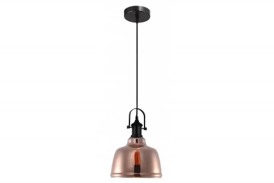 Decor Muscari II lampe suspendue noire avec abat-jour cuivré au design métallique et douille noire 3930