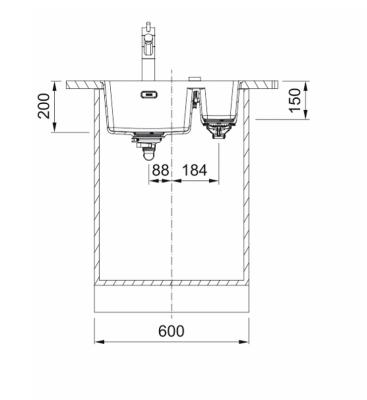 Franke Maris MRG 160-34-15 Fragranite Matt noir évier Cuvette Droite sous-évier