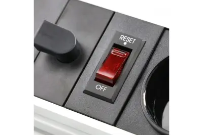 Indux Lift bloc multiprise escamotable pour plan de travail blanc avec mise à la terre type E,  éclairage, 2 x USB et recharge sans fil 1208957837