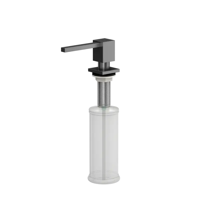 Quadri Tenby quadratisch Einbau-Seifenspender PVD Gun Metal von oben nachfüllbar 1208957892
