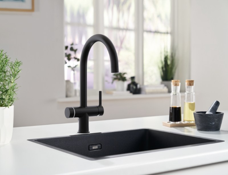 Franke Maris water hub 4L chaudière 3-en-1 avec robinet d'eau bouillante électronique tactile noir mat avec bypass waterhub 1208957950