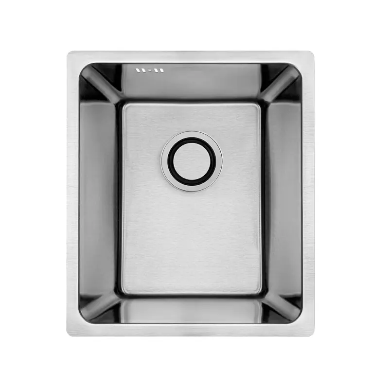 Aquadesign R25 Stahlaufsatz, Unterbau und flächenbündiger Einbau Spülbecken Edelstahl 34x40cm 1208958201