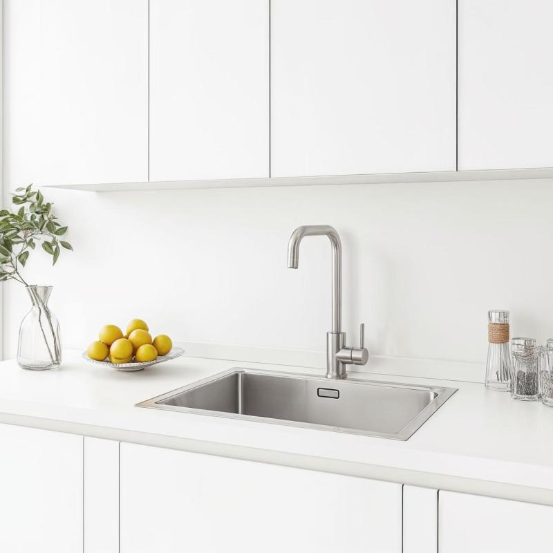 Ausmann Inox Square Küchenarmatur mit schwenkbarem Auslauf komplett Edelstahl 1208958309