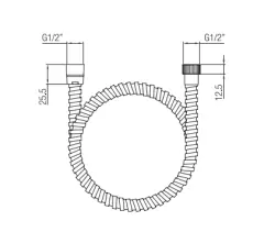 PB Unix flexible de douche en métal 150 cm en inox avec 1 raccord conique 1/2 1208958330