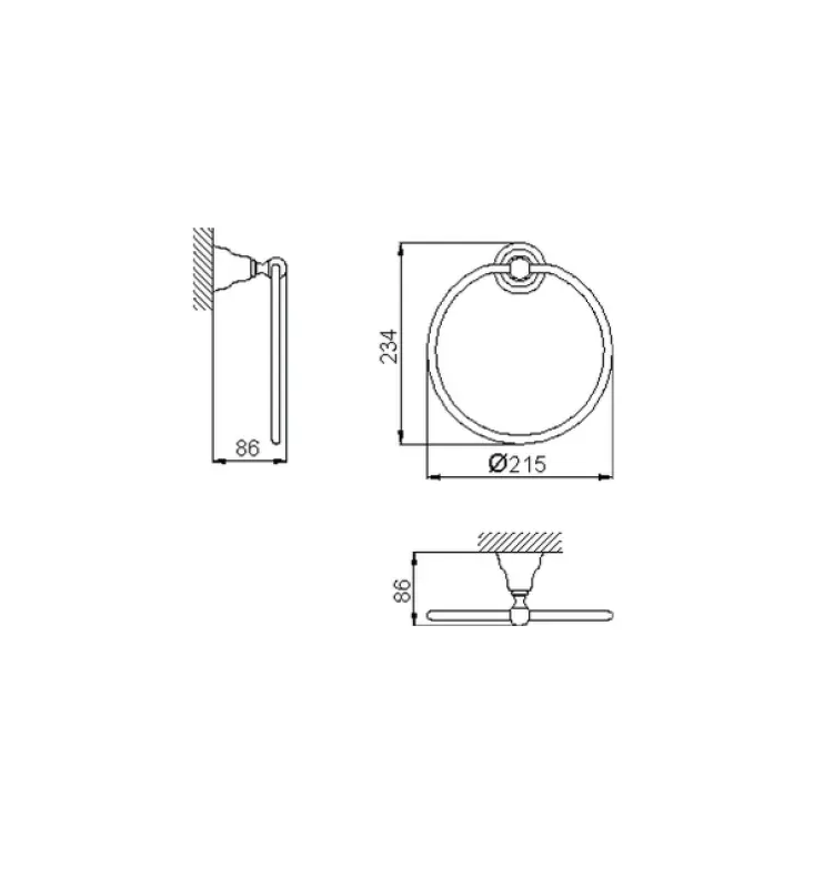 Huber Croisette Anneau Porte-Serviettes Classique Bronze 4018.01H.BA