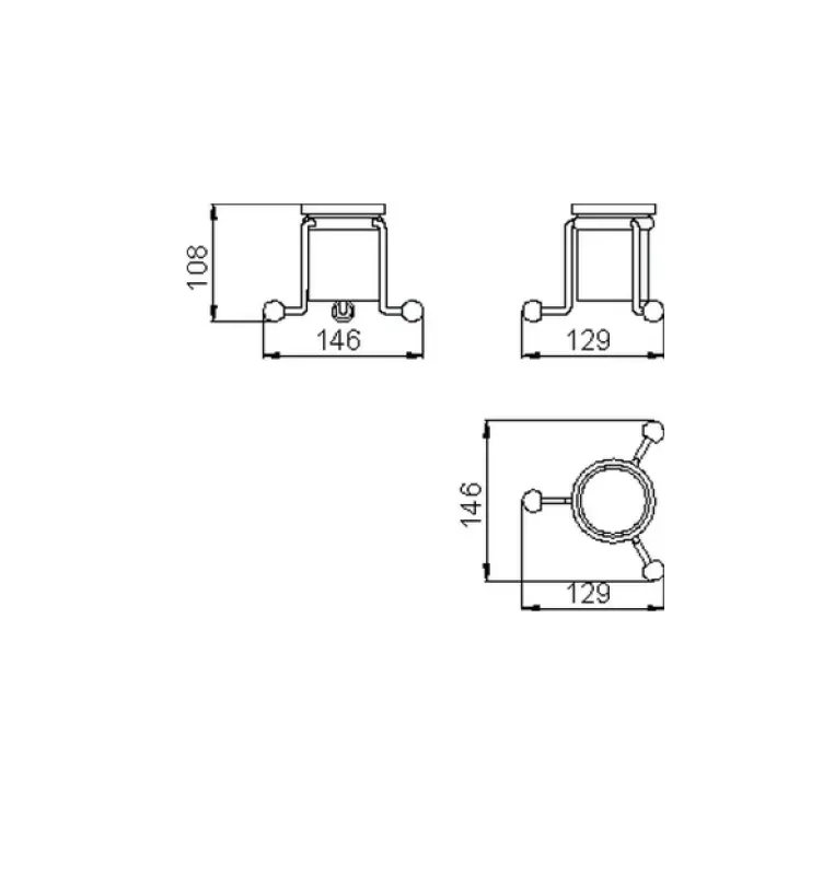 Huber Croisette Classic Toilettenbürstenhalter Edelstahl-Keramik 4026.01H.AC